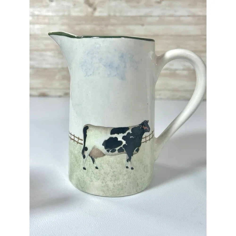 Price and Kensington Cow Painted Farmyard Animals Set Ceramic Creamer Pitcher